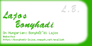 lajos bonyhadi business card